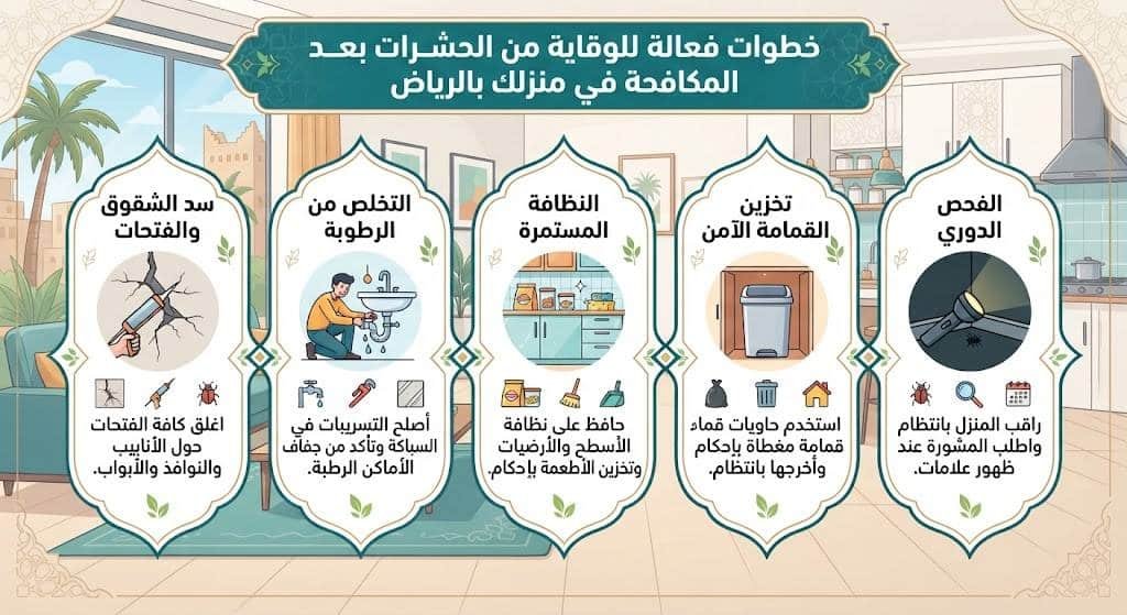 5 خطوات للوقاية من الحشرات في منزلك بعد المكافحة بالرياض